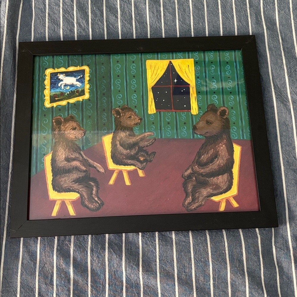 Whimsical Bear Family Framed Art
